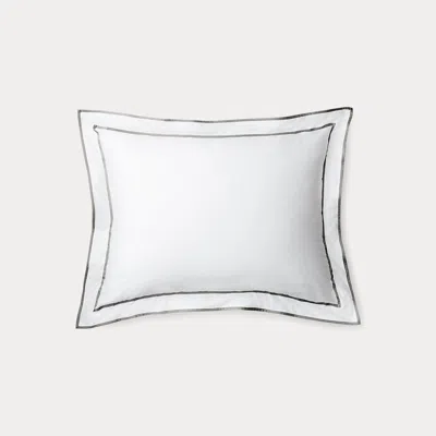 Ralph Lauren Spencer Sateen Border Sham In Stone Grey In White
