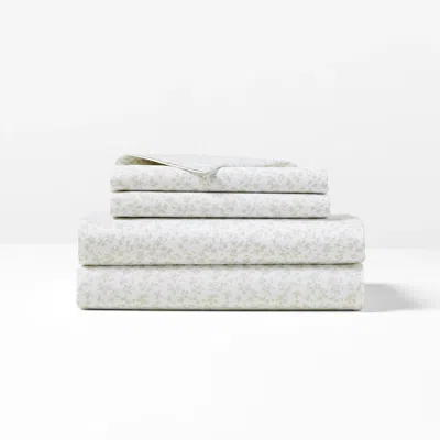 Ralph Lauren Spencer Sateen Floral Sheet Set In Classic Sage In White