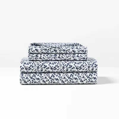 Ralph Lauren Spencer Sateen Floral Sheet Set In Navy In Blue