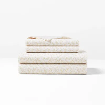 Ralph Lauren Spencer Sateen Floral Sheet Set In Solid Flax In Neutral