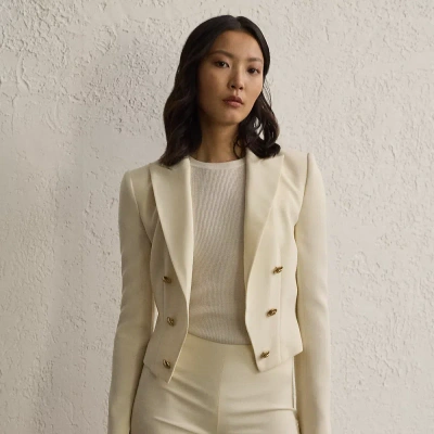 Polo Ralph Lauren Spencer Wool Crepe Jacket In Lux Cream