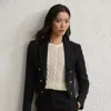 Ralph Lauren Spencer Wool Crepe Tuxedo Jacket In Black