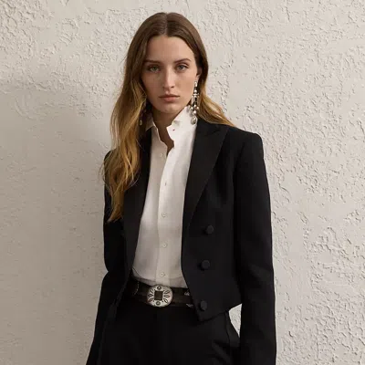 Polo Ralph Lauren Spencer Wool Crepe Tuxedo Jacket In Black
