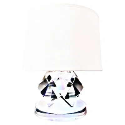 Pre-owned Ralph Lauren Spherical Hand-cut Clear Crystal Table Lamp, 2000's, Signed, Usa. In Transparent