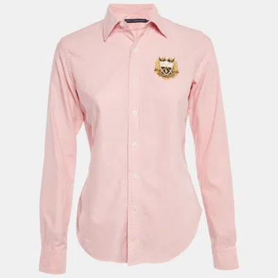 Pre-owned Ralph Lauren Sport Pink Cotton Button Front Shirt S