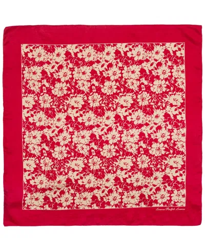 Ralph Lauren Spring Flowers Small Square Scarf In Red