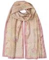 Ralph Lauren Spring Paisley Oversized Oblong Scarf In Rose Mauve