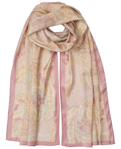 Ralph Lauren Spring Paisley Oversized Oblong Scarf In Rose Mauve