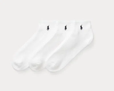 Ralph Lauren Cotton Blend Sprt Qrtr Sk Akl 3 Pk In White