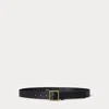Ralph Lauren Square-buckle Leather Belt In Black