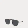 Polo Ralph Lauren Square Navigator Sunglasses In Semishiny Dark Gunmetal