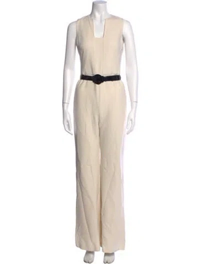 Pre-owned Ralph Lauren Square Neckline Jumpsuit In Neutrals