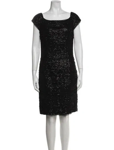 Pre-owned Ralph Lauren Square Neckline Knee-length Dress In Black