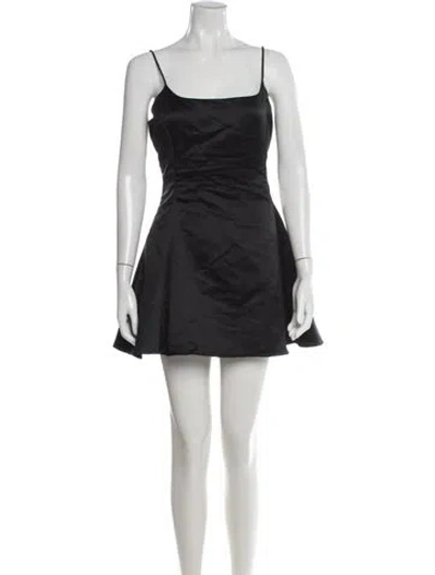 Pre-owned Ralph Lauren Square Neckline Mini Dress In Black