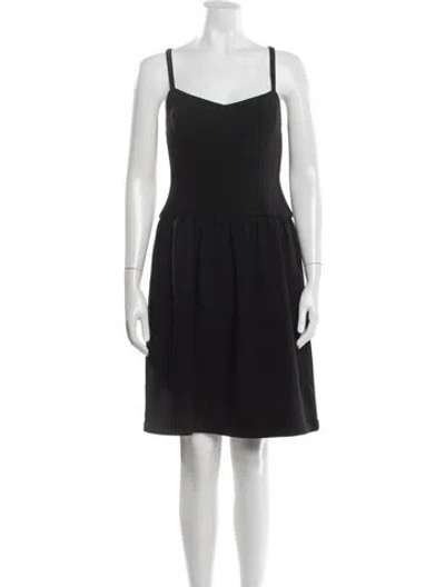 Pre-owned Ralph Lauren Square Neckline Mini Dress In Black