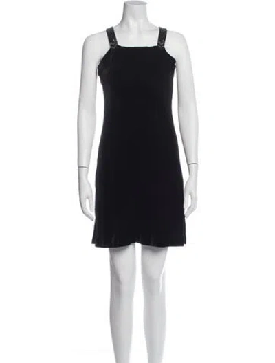 Pre-owned Ralph Lauren Square Neckline Mini Dress In Blue