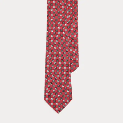 Polo Ralph Lauren Square-print Silk Twill Tie In Red