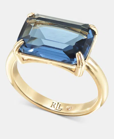 Ralph Lauren Square Stone Ring In Blue