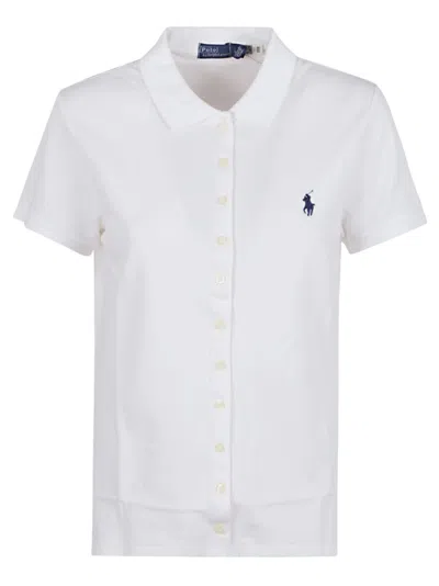 Ralph Lauren Ss Msh Bt Pl-short Sleeve-polo Shirt In White