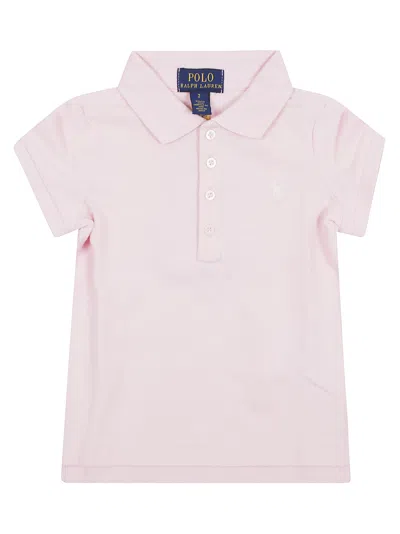 Ralph Lauren Kids' Ss Polo Shir-tops-knit In Hint Of Pink