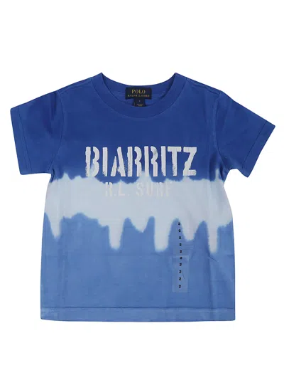 Ralph Lauren Kids' Sscnm1-knit Shirts-t-shirt In Heritage Blue Multi