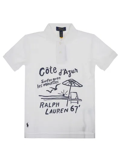 Ralph Lauren Kids' Sskcm1-knit Shirts-polo Shirt In Classic Oxford White