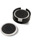 Polo Ralph Lauren Stacked Rl Coasters (set Of Four) In 黑色
