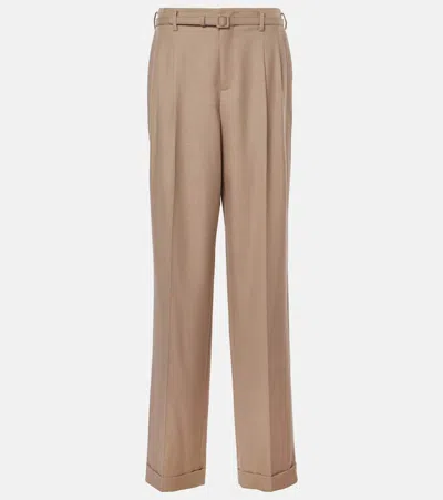Polo Ralph Lauren Stamford High-rise Wool Straight Pants In Camel