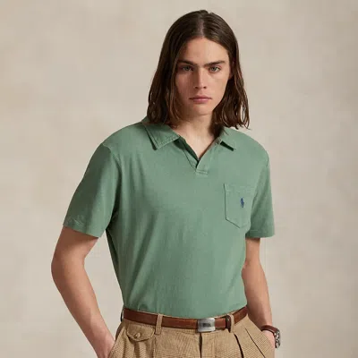 Ralph Lauren Standard Fit Cotton-linen Polo Shirt In Brown