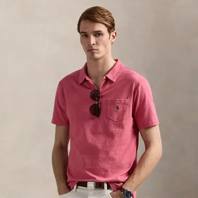Ralph Lauren Standard Fit Cotton-linen Polo Shirt In Purple