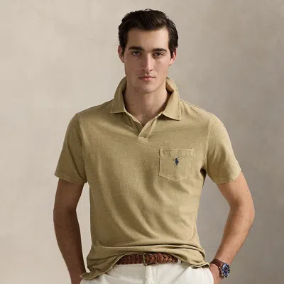 Ralph Lauren Beige Short Sleeves Logo Polo In Brown