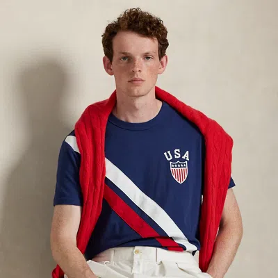 Ralph Lauren Standard Fit Jersey Graphic T-shirt In Blue