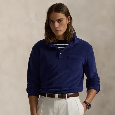 Ralph Lauren Standard Fit Terry Polo Shirt In New Classic Navy