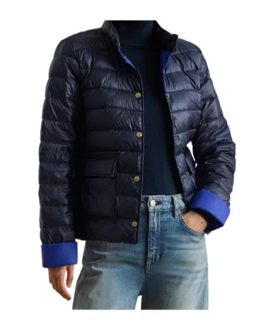 Ralph Lauren Stand-up Collar Down Jacket In Blue