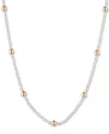 Ralph Lauren Station Beaded 16" Collar Necklace In Silver