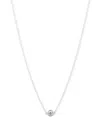 Ralph Lauren Sterling Silver And Cubic Zirconia Pendant Necklace In Sterling Silver