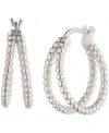 Ralph Lauren Sterling Silver Bead Split Hoop Earrings