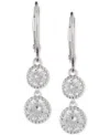 Ralph Lauren Sterling Silver Cubic Zirconia Double Drop Earrings