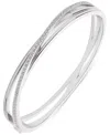 Ralph Lauren Sterling Silver Cubic Zirconia Pave Bangle Bracelet In Crystal,silver