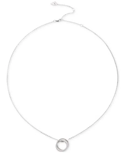 Ralph Lauren Sterling Silver Cubic Zirconia Pave Pendant Necklace, 16" + 3" Extender