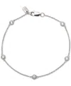 Ralph Lauren Sterling Silver Cubic Zirconia Station Flex Bracelet