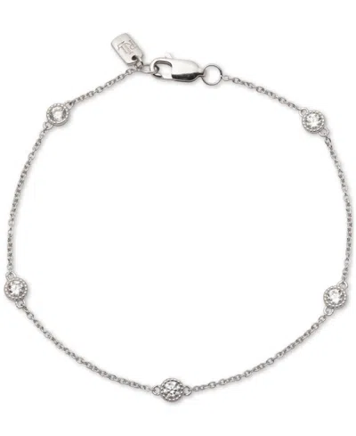 Ralph Lauren Sterling Silver Cubic Zirconia Station Flex Bracelet