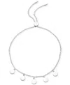 Ralph Lauren Sterling Silver Disc Adjustable Slider Bracelet In Silver