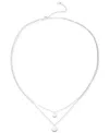 Ralph Lauren Sterling Silver Disc Pendant Two Row Necklace, 20" + 3" Extender In Silver