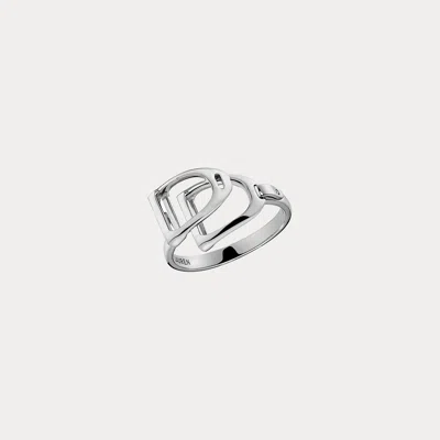 Ralph Lauren Sterling Silver Double-stirrup Ring In Sterling Silver In Green