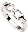 Ralph Lauren Sterling Silver Horsebit Band Ring In Metallic