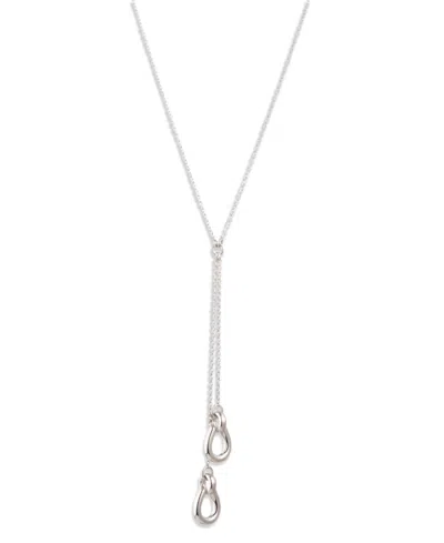 Ralph Lauren Sterling Silver Horsebit Y Necklace In Metallic