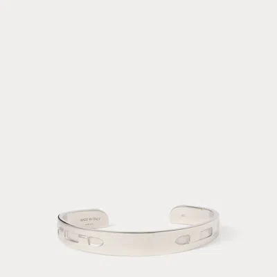 Ralph Lauren Sterling Silver Horseshoe Cuff In Grey