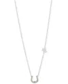 Ralph Lauren Sterling Silver Horseshoe Pendant Necklace, 16" + 3" Extender In Metallic