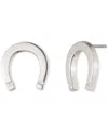 Ralph Lauren Sterling Silver Horseshoe Stud Earrings In Silver